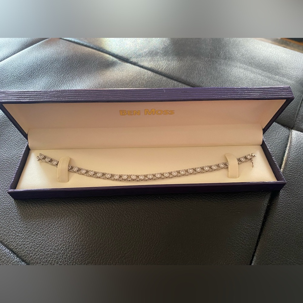 White gold Diamond tennis bracelet from Ben Moss.
